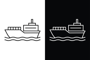 Obraz premium Stylish Cargo Ship Icon. Perfect for Transport Graphics