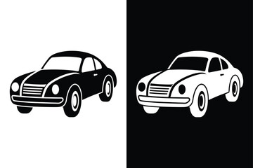 Minimalist Car Silhouette. Side View Vehicle Icon