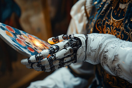 Robotic Arm Paints on Artistic Palette