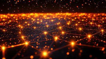 Fototapeta premium 3D Abstract Background - Network, Connection, Technology, Data, Communication, Digital, Internet, Futuristic, Innovation, Science