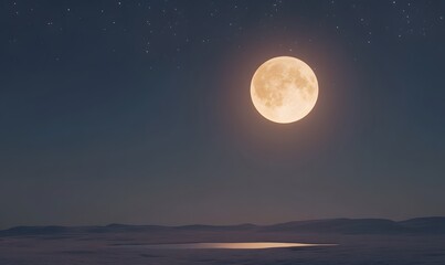 Obraz premium Mysterious and captivating scene featuring a large, shining full moon, Generative AI