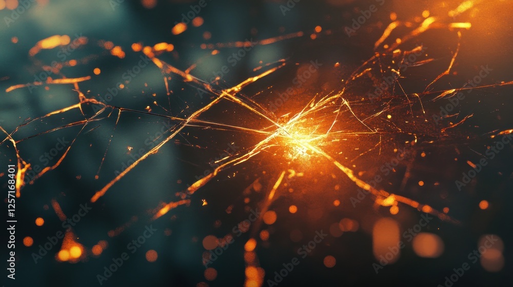 Poster golden streaks of light dance across a dark canvas creating visual depth