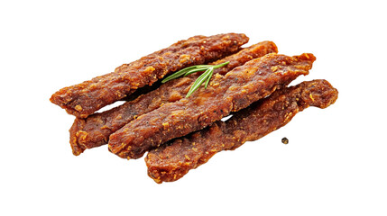 Delicious Crispy Spicy Meat Snacks Rosemary Garnish
