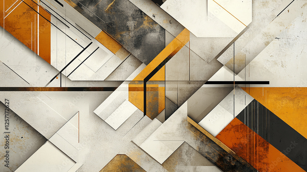 Poster abstract poster design with bold primary colors and lines, minimalist background with geometric shap