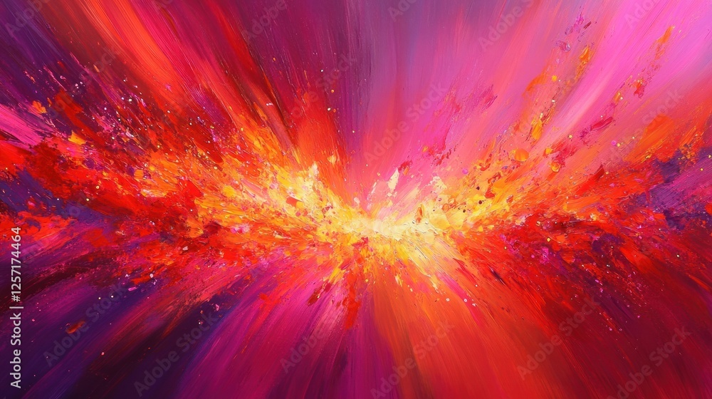 Aufkleber vivid explosion of color in abstract dynamic painting