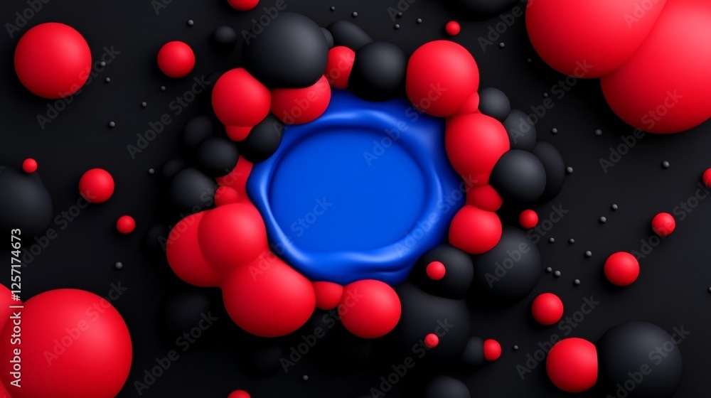 Poster abstract colorful bubbles on dark background in a modern design
