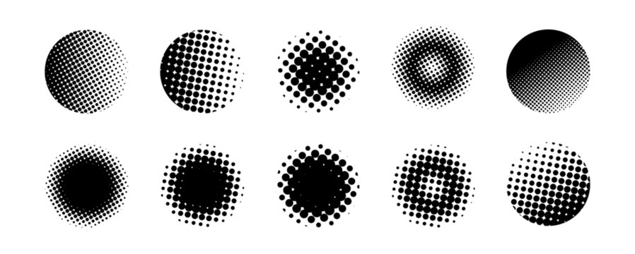 ドット　水玉　ハーフトーン　アメコミ　スクリーントーン　パターンセット