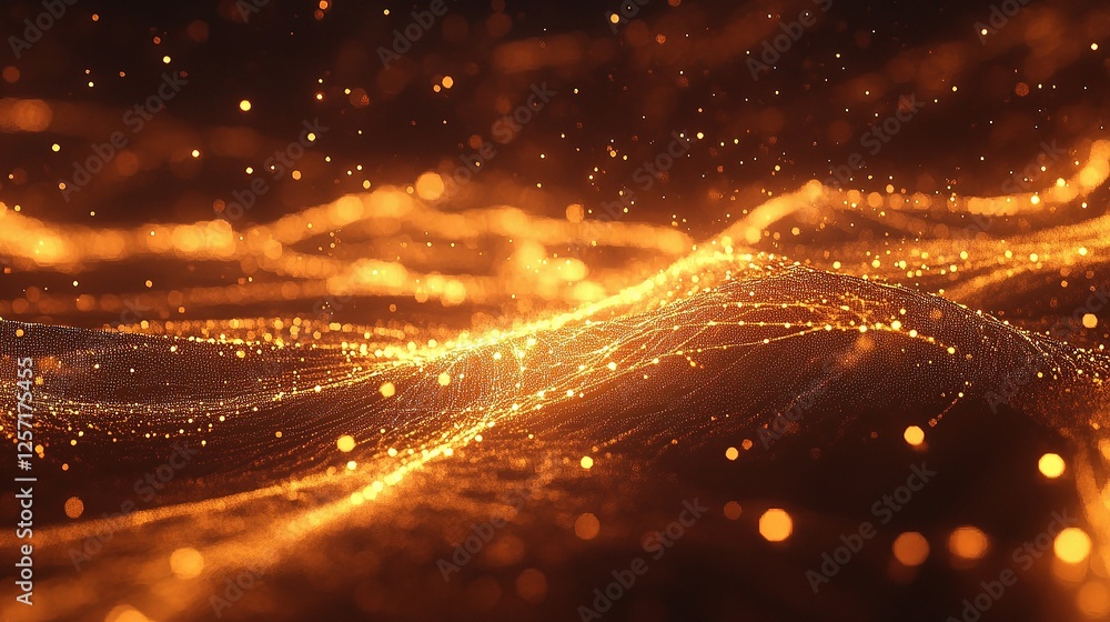 Aufkleber abstract technology background with glowing particles and lines