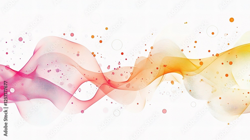 Poster abstract technology communication data science wave with vibrant colors