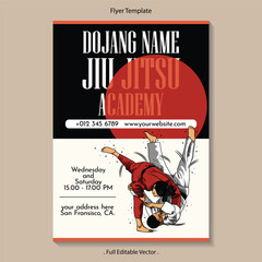 Jiujitsu academy flyer template