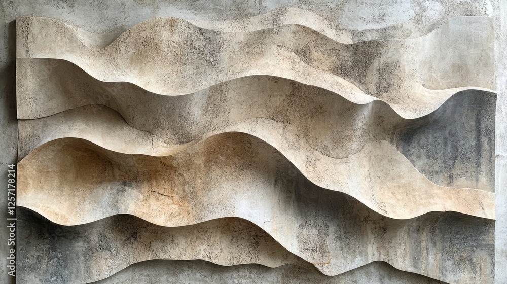 Poster abstract three dimensional relief pattern resembling rolling sand dunes
