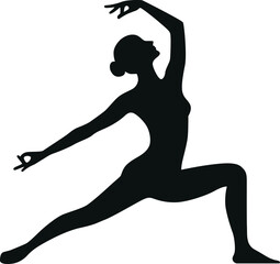 Silhouette Meditation/Yoga Poses Vector Illustration Transparent Background