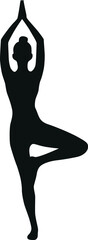 Silhouette Meditation/Yoga Poses Vector Illustration Transparent Background