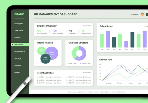 Modern HR Management Dashboard UI Template