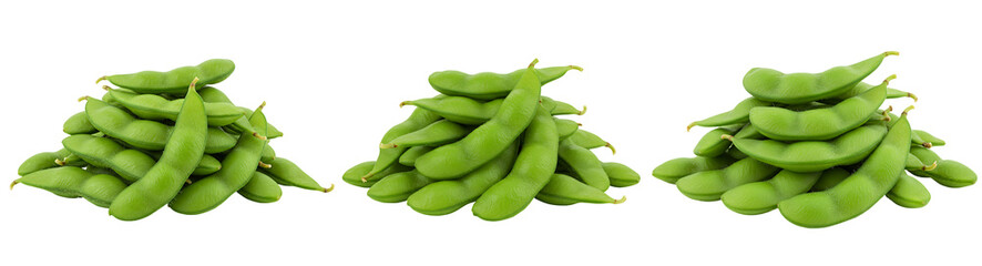Fresh Green Edamame Isolated on Transparent Background - High-Resolution Stock Photo