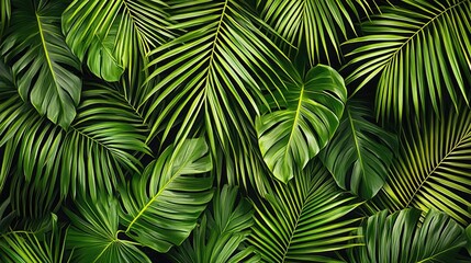 Lush tropical leaves background.  Perfect for summer designs