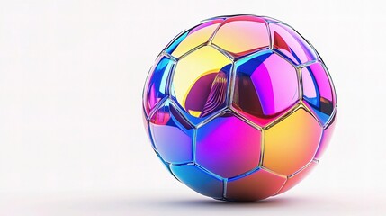 Naklejka premium Vibrant 3D Soccer Ball Isolated on White Background for Sports Art