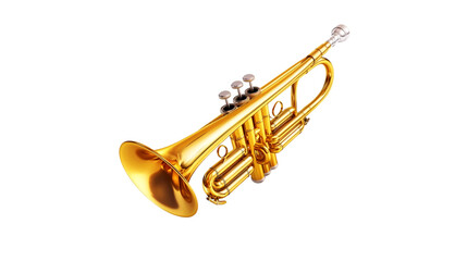 Obraz premium Golden Trumpet on Black Background Musical Instrument Brass Wind Instrument Jazz Music