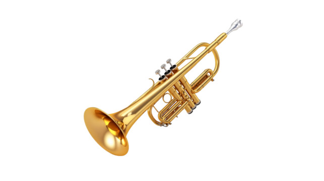 Golden Trumpet Musical Instrument Brass Wind Black Background