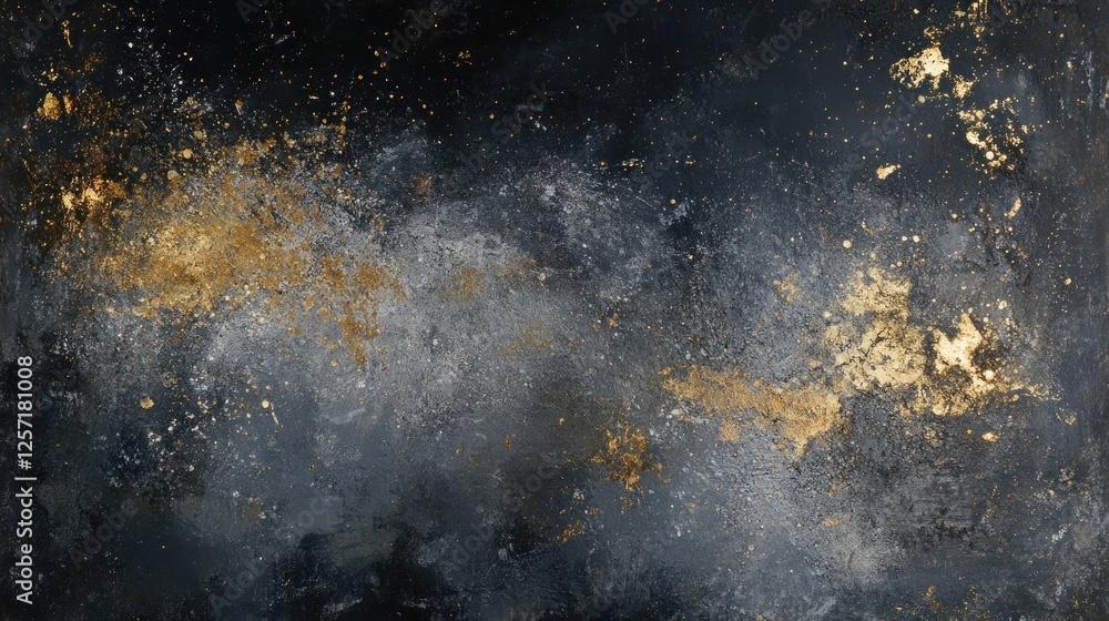 Poster abstract artistic background featuring textured black and gold elements