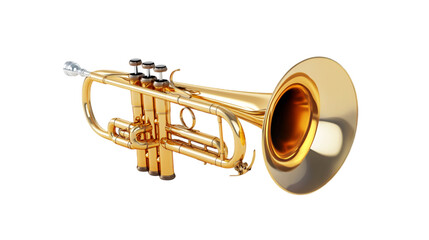 Naklejka premium Golden Trumpet Musical Instrument Brassy Shiny