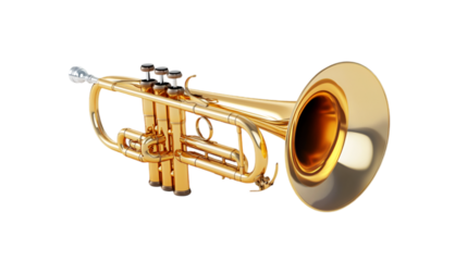 Golden Trumpet Musical Instrument Brassy Shiny
