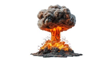Massive Nuclear Explosion Mushroom Cloud Fire Destruction