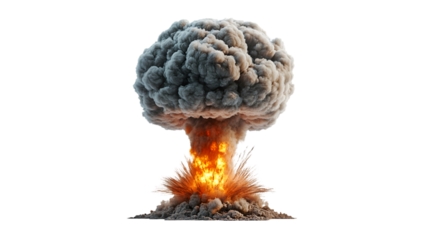 Massive Nuclear Explosion Mushroom Cloud Fireball Destruction