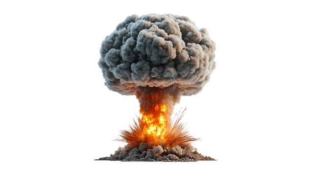 Massive Nuclear Explosion Mushroom Cloud Fireball Destruction