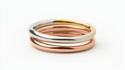 Naklejka premium Two Multi-Metal Wedding Rings, Studio Shot, Jewelry