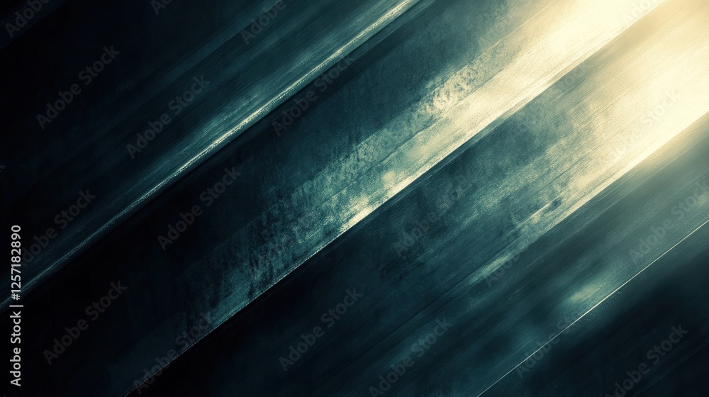 Aufkleber abstract diagonal lines in teal and beige create depth