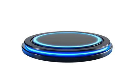 Futuristic Blue Neon Circular Platform Display Stand