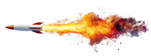 Rocket Launch Fiery Blastoff Spacecraft Ignition,