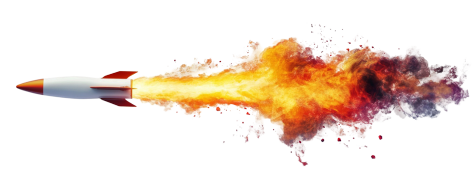 Rocket Launch Fiery Blastoff Spacecraft Ignition,