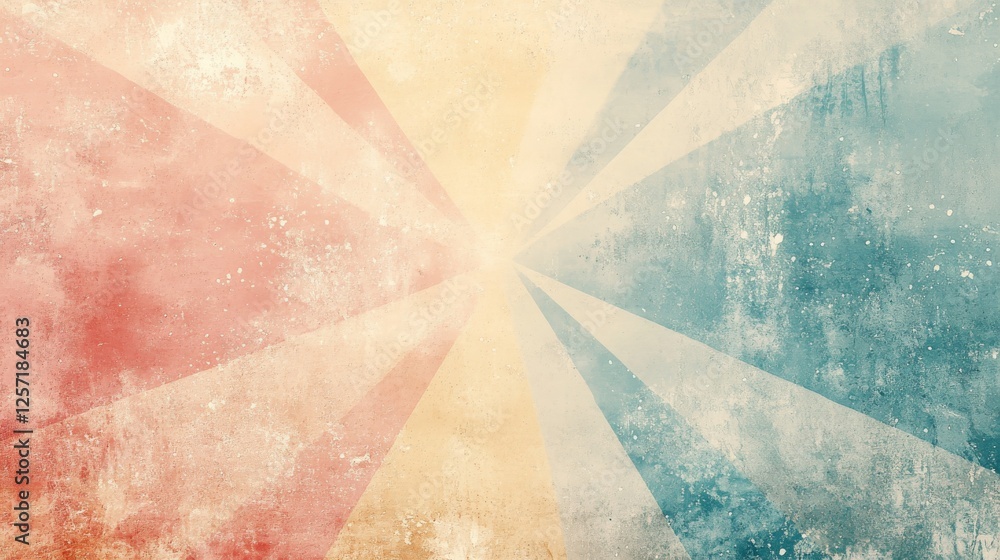 Poster retro background with rays emanating from a central point