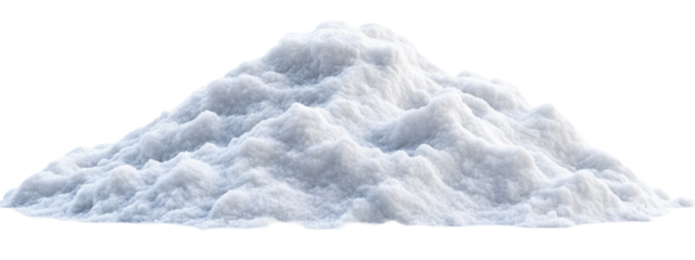 Pile of white snow isolated on transparent background