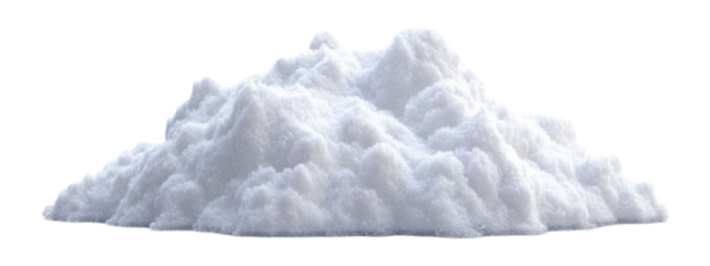 Pile of white snow isolated on transparent background