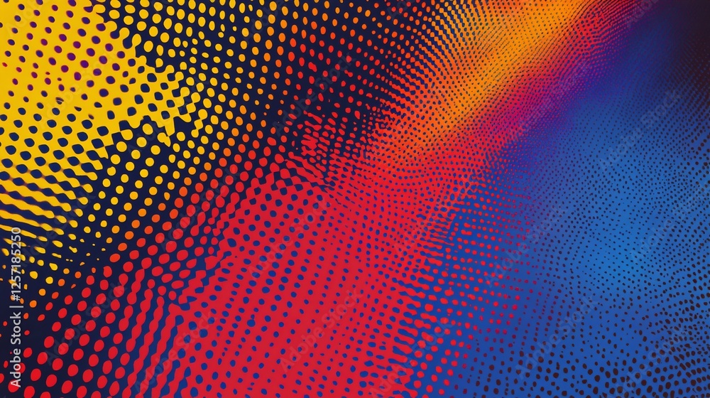 Aufkleber abstract background with colorful halftone patterns, gradients and dot matrix