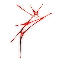 3d y2k red chrome neotribal element