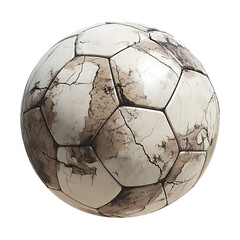 Used football Isolated on white background png.ai generated