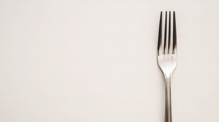 Isolated Silver Fork with Detailed Tines on White Background