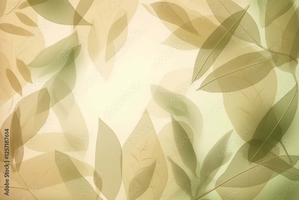 Poster green leaves background