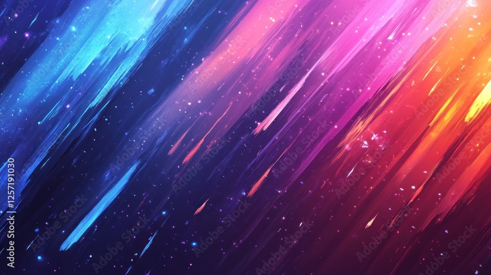 Poster Abstract colorful brushstrokes create a vibrant and dynamic composition