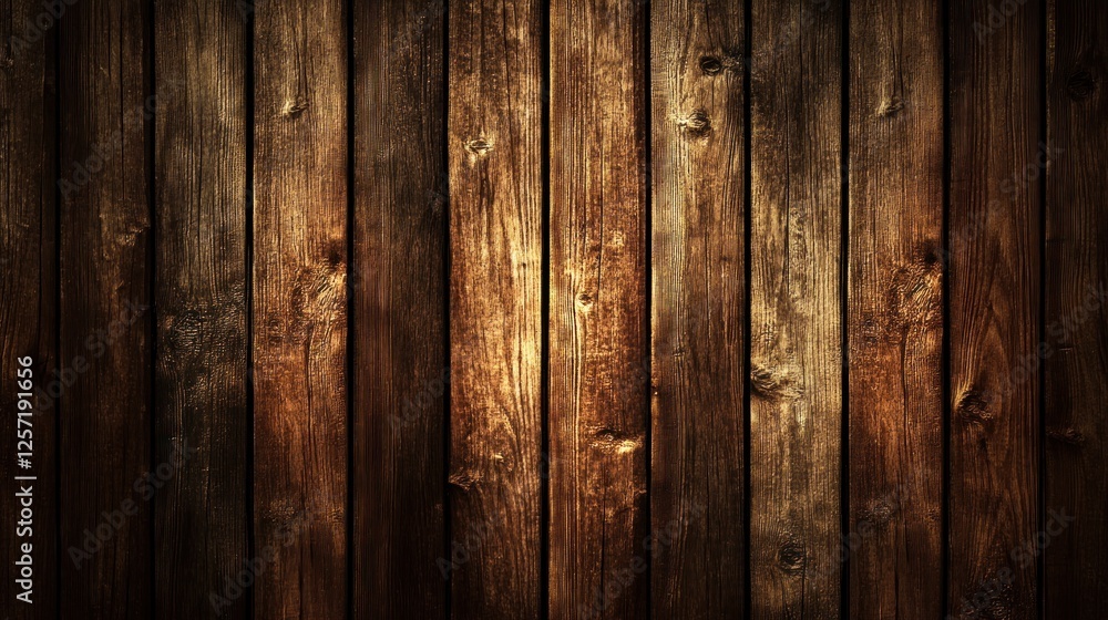 Poster Rustic wooden planks arranged vertically create a textured background