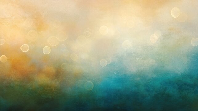 Dreamy background features blurred circles of light over hazy colors