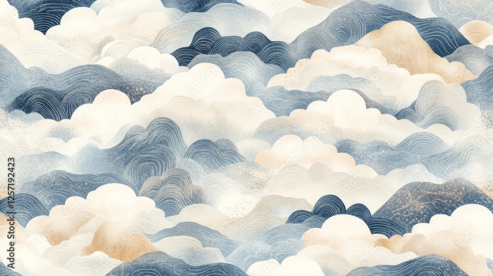 Wall mural abstract pattern of swirling dark clouds