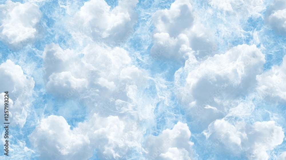 Wall mural abstract background of white clouds in the sky. blue sky with fluffy clouds