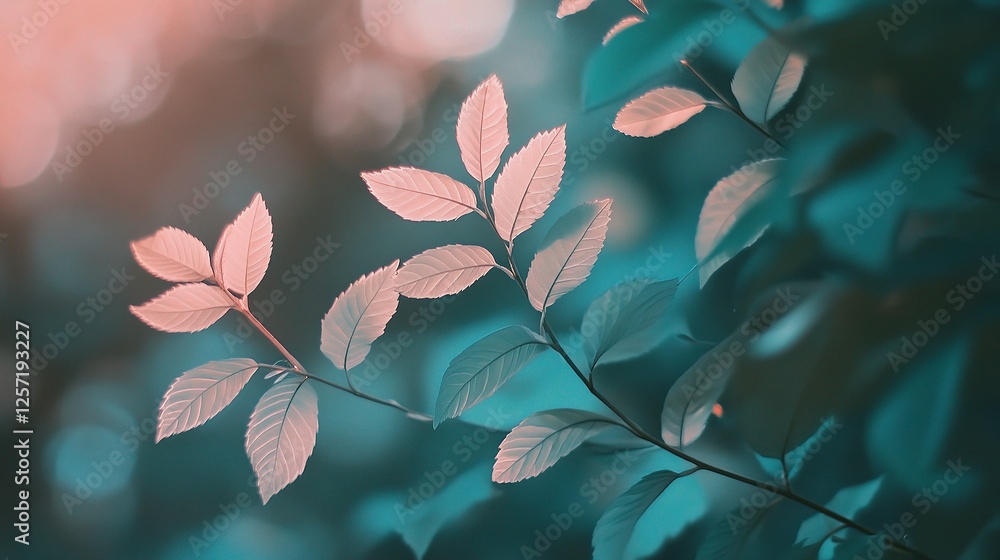 Aufkleber abstract spring background with bokeh effect and green leaves