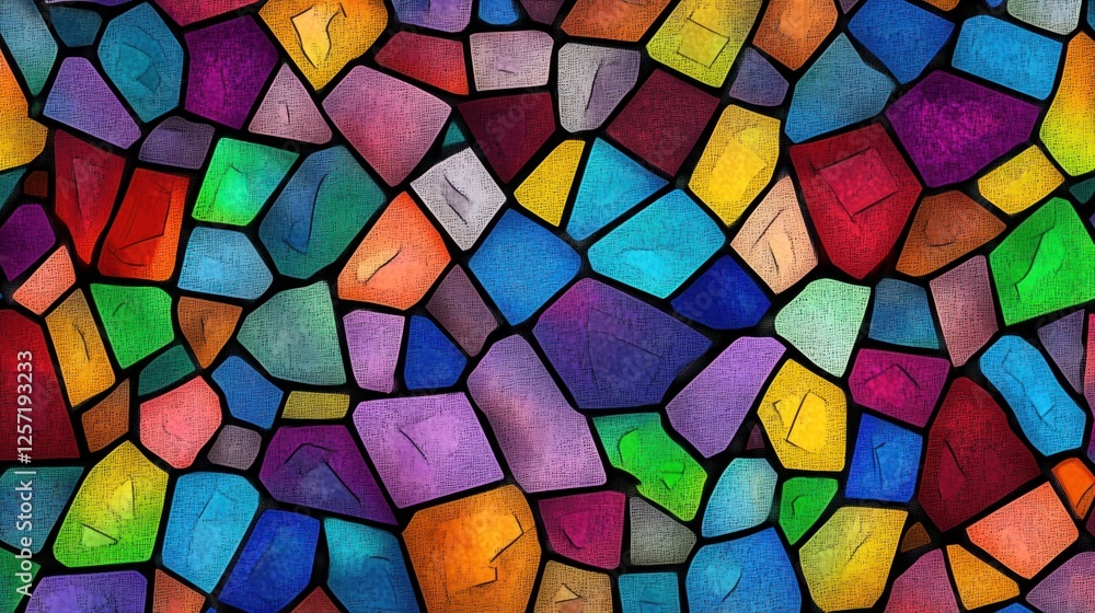 Poster abstract colorful shapes with a dark grout texture fill image