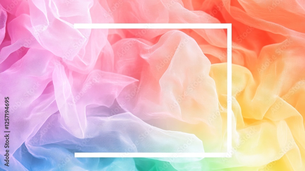 Poster Rainbow fabric creates a soft and colorful abstract background